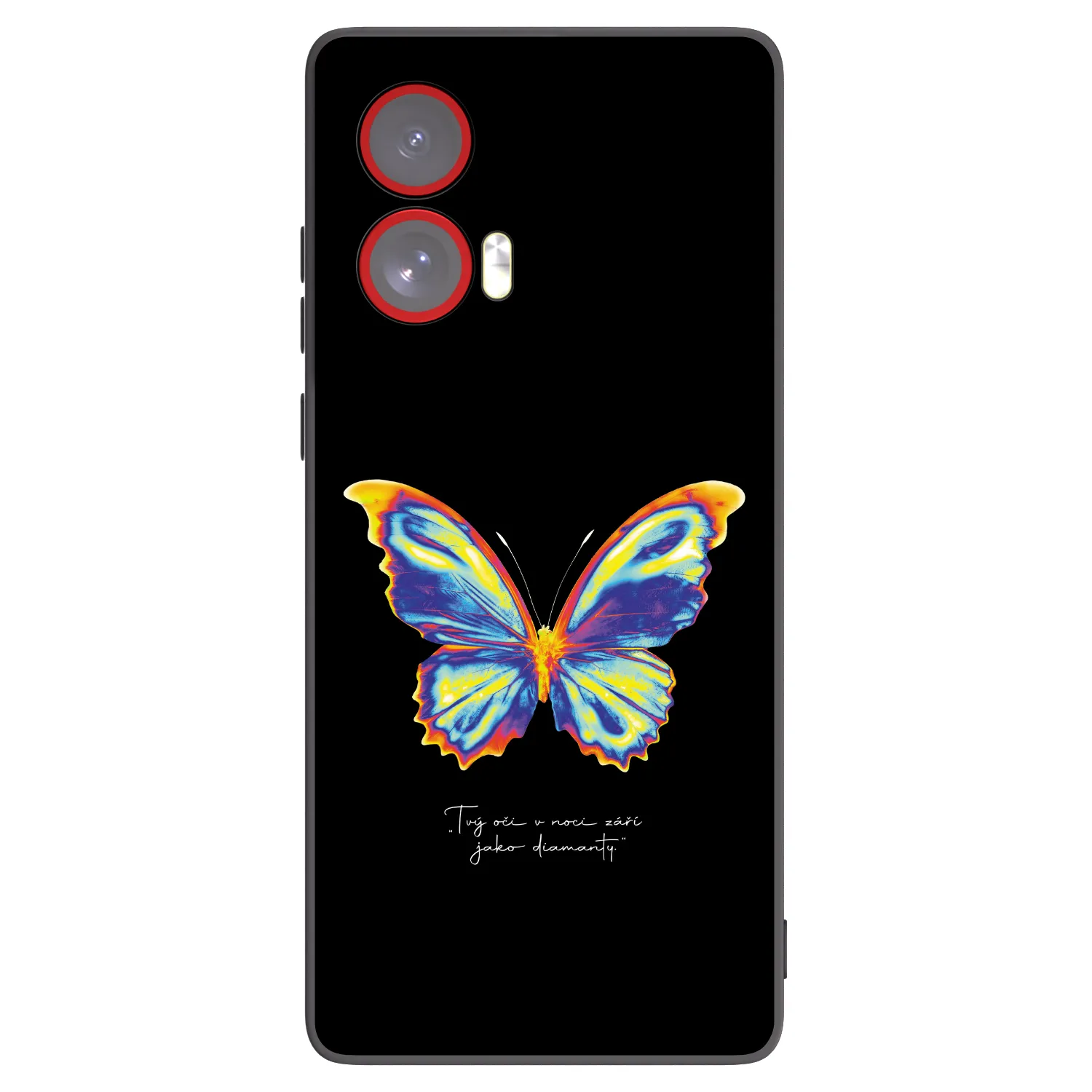 Picasee silikonowe czarne etui na Motorola Edge 50 Fusion - Diamanty Black