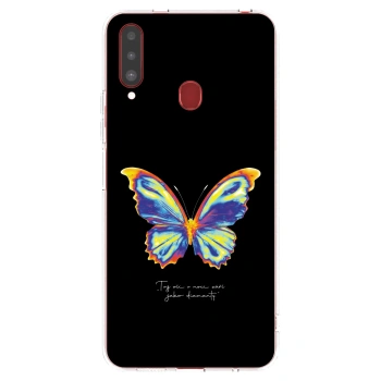 Picasee silikonowe przeźroczyste etui na Samsung Galaxy A20s - Diamanty Black