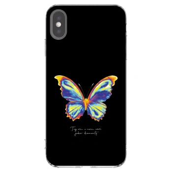 Picasee silikonowe przeźroczyste etui na Apple iPhone XS Max - Diamanty Black