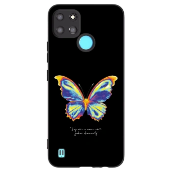 Picasee silikonowe czarne etui na Realme C21Y - Diamanty Black