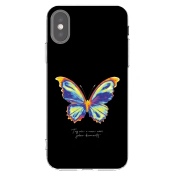 Picasee silikonowe przeźroczyste etui na Apple iPhone X/XS - Diamanty Black