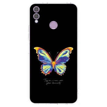 Picasee silikonowe przeźroczyste etui na Honor 8X - Diamanty Black
