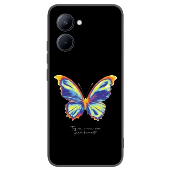 Picasee silikonowe czarne etui na Realme C33 (2023) - Diamanty Black