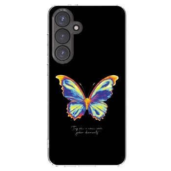 Picasee silikonowe przeźroczyste etui na Samsung Galaxy S24 FE S721B - Diamanty Black