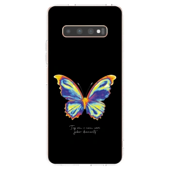 Picasee silikonowe przeźroczyste etui na Samsung Galaxy S10 Plus G975 - Diamanty Black
