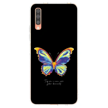 Picasee silikonowe przeźroczyste etui na Samsung Galaxy A70 A705F - Diamanty Black