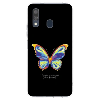 Picasee silikonowe przeźroczyste etui na Samsung Galaxy A40 A405F - Diamanty Black