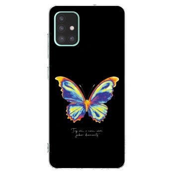 Picasee silikonowe przeźroczyste etui na Samsung Galaxy A51 A515F - Diamanty Black