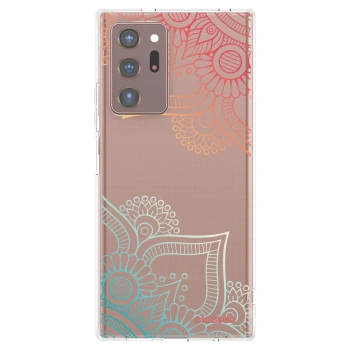Picasee silikonowe przeźroczyste etui na Samsung Galaxy Note 20 Ultra - Flowers pattern