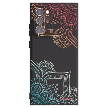 Picasee silikonowe czarne etui na Samsung Galaxy Note 20 Ultra - Flowers pattern