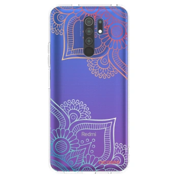 Picasee silikonowe przeźroczyste etui na Xiaomi Redmi 9 - Flowers pattern