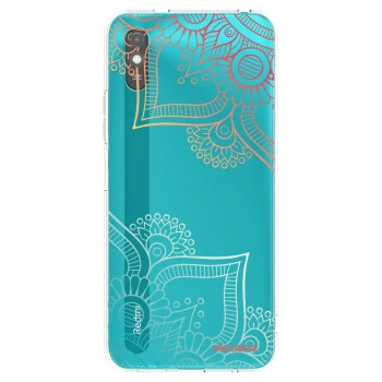Picasee silikonowe czarne etui na Xiaomi Redmi 9A - Flowers pattern
