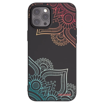 Picasee silikonowe czarne etui na Apple iPhone 12 Pro Max - Flowers pattern