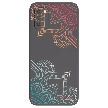 Picasee silikonowe czarne etui na Xiaomi Poco M3 - Flowers pattern