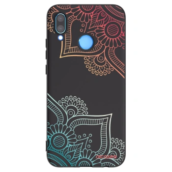 Picasee silikonowe czarne etui na Huawei P20 Lite - Flowers pattern