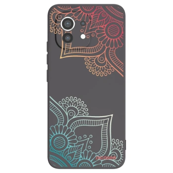 Picasee silikonowe czarne etui na Xiaomi Mi 11 - Flowers pattern