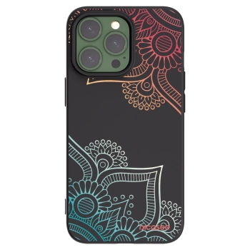 Picasee silikonowe czarne etui na Apple iPhone 13 Pro - Flowers pattern