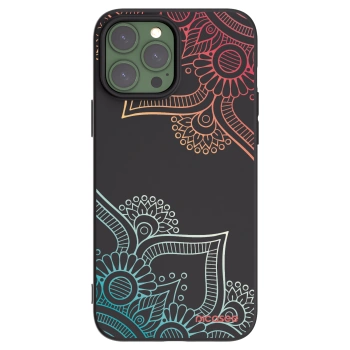 Picasee silikonowe czarne etui na Apple iPhone 13 Pro Max - Flowers pattern