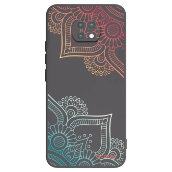 Picasee silikonowe czarne etui na Xiaomi Redmi Note 9T - Flowers pattern