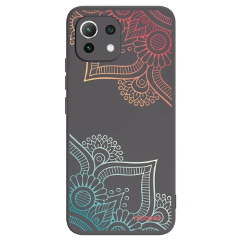 Picasee silikonowe czarne etui na Xiaomi 11 Lite 5G NE - Flowers pattern