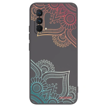 Picasee silikonowe czarne etui na Realme GT Master Edition 5G - Flowers pattern