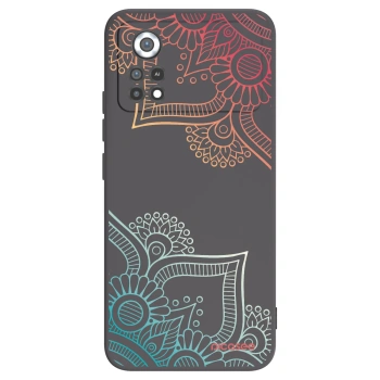 Picasee silikonowe czarne etui na Xiaomi Poco X4 Pro 5G - Flowers pattern