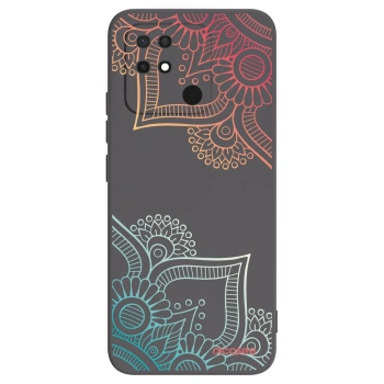 Picasee silikonowe czarne etui na Xiaomi Redmi 10C - Flowers pattern