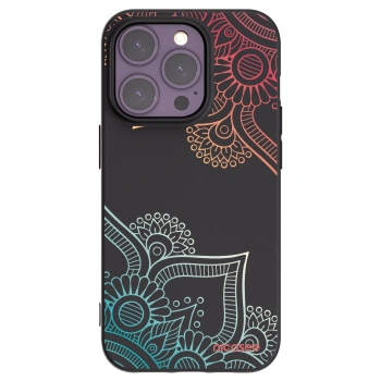 Picasee silikonowe czarne etui na Apple iPhone 14 Pro - Flowers pattern