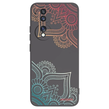 Picasee silikonowe czarne etui na Honor 70 - Flowers pattern