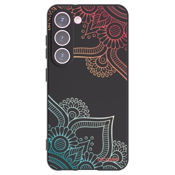Picasee silikonowe czarne etui na Samsung Galaxy S23 5G - Flowers pattern