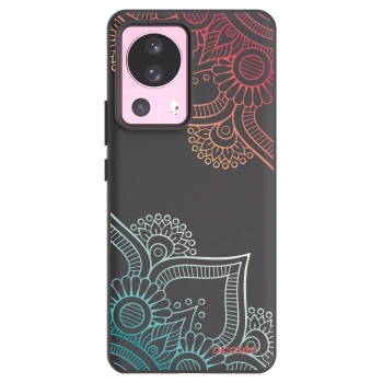 Picasee silikonowe czarne etui na Xiaomi 13 Lite - Flowers pattern