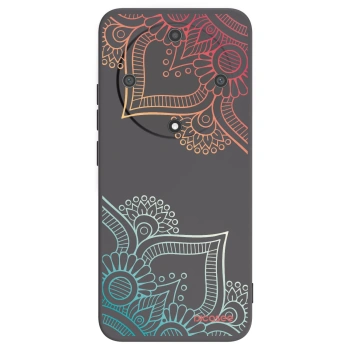 Picasee silikonowe czarne etui na Honor Magic5 Lite 5G - Flowers pattern