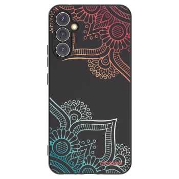 Picasee silikonowe czarne etui na Samsung Galaxy A34 5G A346B - Flowers pattern