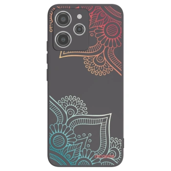 Picasee silikonowe czarne etui na Xiaomi Redmi 12 4G - Flowers pattern