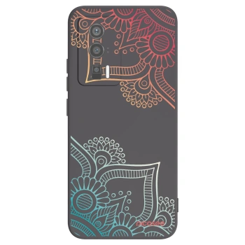 Picasee silikonowe czarne etui na Xiaomi Poco F5 Pro 5G - Flowers pattern