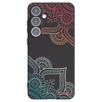 Picasee silikonowe czarne etui na Samsung Galaxy S24+ S926B 5G - Flowers pattern