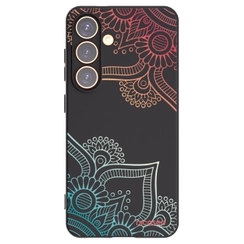 Picasee silikonowe czarne etui na Samsung Galaxy S24 S921B 5G - Flowers pattern