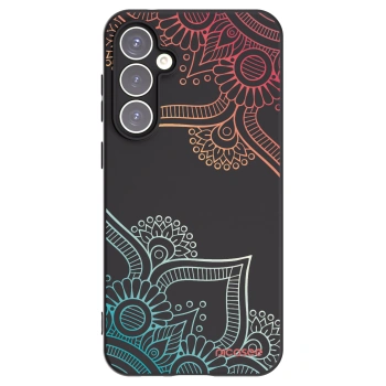 Picasee silikonowe czarne etui na Samsung Galaxy S23 FE S711B - Flowers pattern