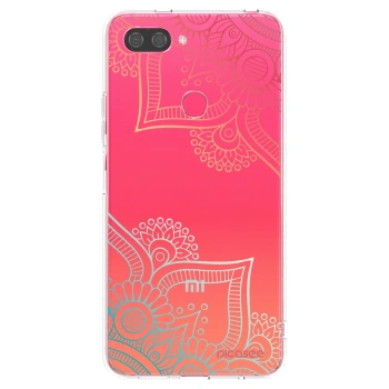 Picasee silikonowe przeźroczyste etui na Xiaomi Mi 8 Lite - Flowers pattern