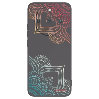 Picasee silikonowe czarne etui na Realme 11 Pro+ - Flowers pattern