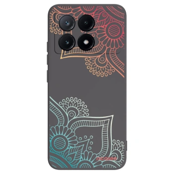 Picasee silikonowe czarne etui na Xiaomi Poco X6 Pro - Flowers pattern