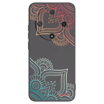 Picasee silikonowe czarne etui na Honor Magic6 Lite 5G - Flowers pattern