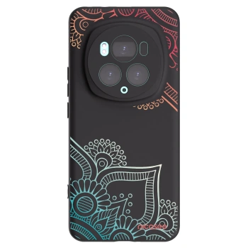 Picasee silikonowe czarne etui na Honor Magic6 Pro - Flowers pattern