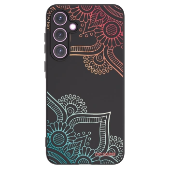 Picasee silikonowe czarne etui na Samsung Galaxy A35 5G A356B - Flowers pattern