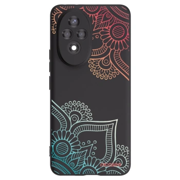 Picasee silikonowe czarne etui na Honor 200 5G - Flowers pattern