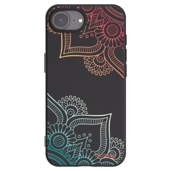 Picasee silikonowe czarne etui na Apple iPhone 16e - Flowers pattern