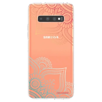 Picasee silikonowe przeźroczyste etui na Samsung Galaxy S10 Plus G975 - Flowers pattern