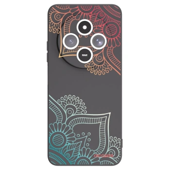 Picasee silikonowe czarne etui na Xiaomi Redmi 14C - Flowers pattern