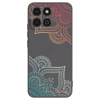 Picasee silikonowe czarne etui na Honor 200 Smart 5G - Flowers pattern