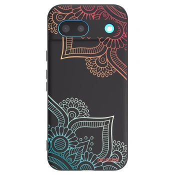 Picasee silikonowe czarne etui na Google Pixel 8 - Flowers pattern